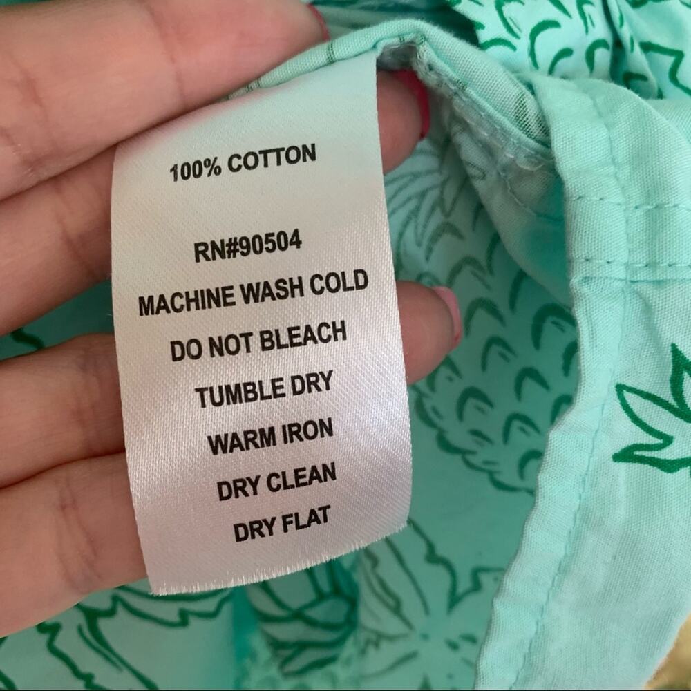 Cornerstone Bodega Aqua Pineapple Print Button Down Shirt Medium - Picture 5 of 5